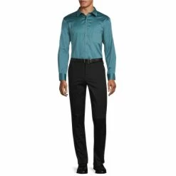 Deals ✔️ Murano Teal Solid Slim-Fit With Stretch Sateen Point Collar 😍 Dress 🛒 Shirt ❤️ -Murano Shop unnamed file 415