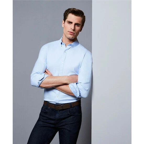 Best Sale π Murano Wardrobe Essentials Slim-Fit Solid Twill Long-Sleeve Woven Shirt Light Periwinkle π 3 Best Sale π Murano Wardrobe Essentials Slim-Fit Solid Twill Long-Sleeve Woven Shirt Light Periwinkle π - Image 3