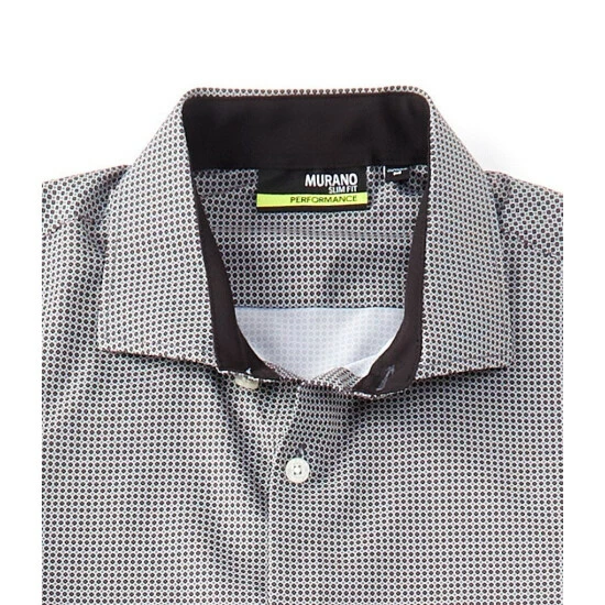 Outlet π Murano Performance Stretch Slim-Fit Black Geometric Print Long-Sleeve Woven Shirt π 2 Outlet π Murano Performance Stretch Slim-Fit Black Geometric Print Long-Sleeve Woven Shirt π - Image 2