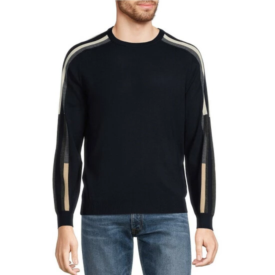 Cheap π€© Murano Performance Shoulder Stripe Navy Crewneck Sweater π€© 1 Cheap π€© Murano Performance Shoulder Stripe Navy Crewneck Sweater π€©