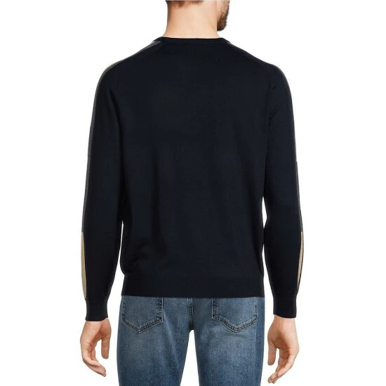 Cheap π€© Murano Performance Shoulder Stripe Navy Crewneck Sweater π€© 2 Cheap π€© Murano Performance Shoulder Stripe Navy Crewneck Sweater π€© - Image 2