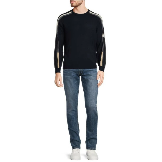 Cheap π€© Murano Performance Shoulder Stripe Navy Crewneck Sweater π€© 3 Cheap π€© Murano Performance Shoulder Stripe Navy Crewneck Sweater π€© - Image 3