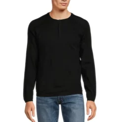 Top 10 ❤️ Murano Performance Solid Henley Sweater Navy ❤️