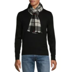 Hot Sale β Murano Plaid Cashmere Muffler Black π