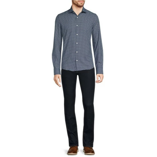 Best Sale βοΈ Murano Slim-Fit Pinwheel Print Performance Stretch Long-Sleeve Woven π― Shirt Navy π 3 Best Sale βοΈ Murano Slim-Fit Pinwheel Print Performance Stretch Long-Sleeve Woven π― Shirt Navy π - Image 3