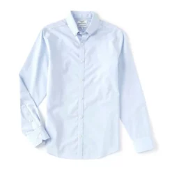 Top 10 🔥 Murano Slim-Fit Solid Long-Sleeve Woven 😍 Shirt Light Blue ✨