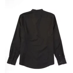 Best deal 🤩 Murano Wardrobe Essentials Slim-Fit Textured Long-Sleeve Woven Shirt Black 🎉 -Murano Shop unnamed file 623