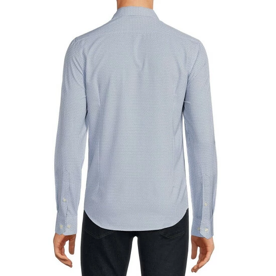 Budget βοΈ Murano Slim-Fit Diamond Print Performance Stretch Long-Sleeve Woven π Shirt White π 2 Budget βοΈ Murano Slim-Fit Diamond Print Performance Stretch Long-Sleeve Woven π Shirt White π - Image 2