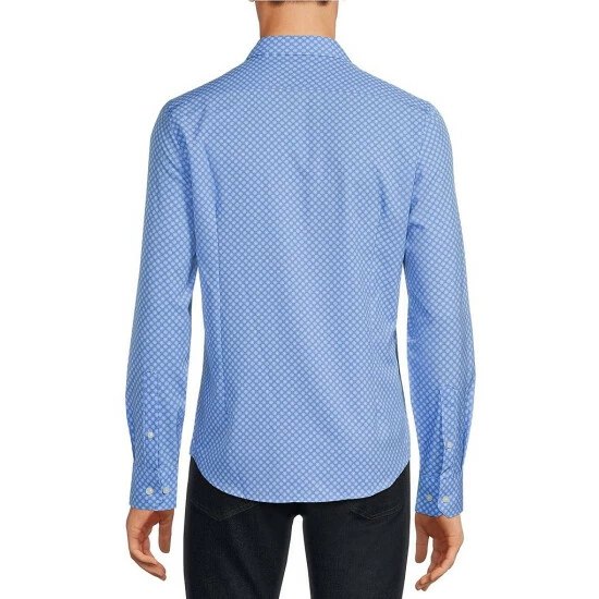 Buy π€© Murano Slim-Fit Bubble Print Performance Stretch Long-Sleeve Woven Shirt Blue 𧨠2 Buy π€© Murano Slim-Fit Bubble Print Performance Stretch Long-Sleeve Woven Shirt Blue 𧨠- Image 2