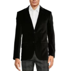 Buy 🛒 Murano Slim-Fit Velvet Blazer Black 🧨
