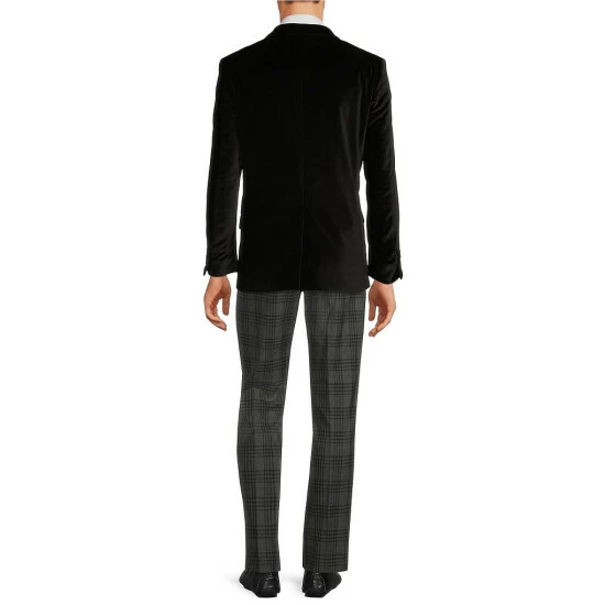 Buy π Murano Slim-Fit Velvet Blazer Black 𧨠4 Buy π Murano Slim-Fit Velvet Blazer Black 𧨠- Image 4