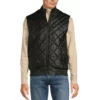 Outlet 🎁 Murano Quilted Diamond Leather Vest Black 🔔