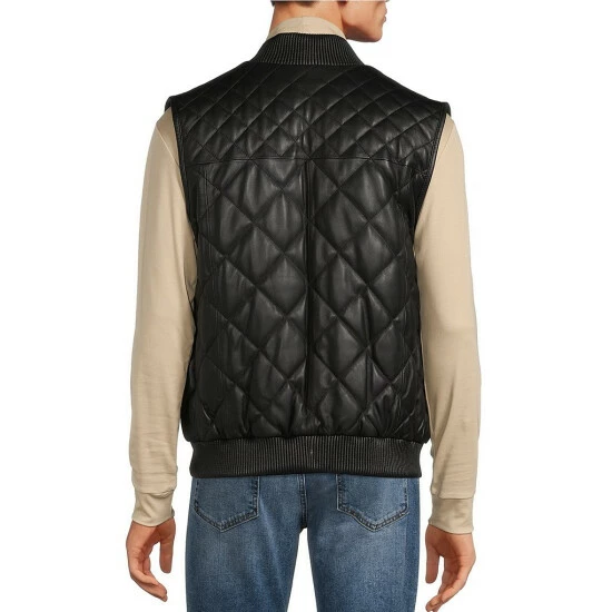 Outlet π Murano Quilted Diamond Leather Vest Black π 2 Outlet π Murano Quilted Diamond Leather Vest Black π - Image 2