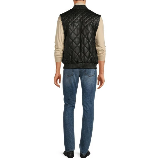 Outlet π Murano Quilted Diamond Leather Vest Black π 4 Outlet π Murano Quilted Diamond Leather Vest Black π - Image 4