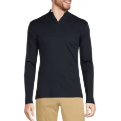 Coupon 🥰 Murano Liquid Luxury Interlock Open Mock Neck Long-Sleeve Tee Black ❤️ -Murano Shop unnamed file 773