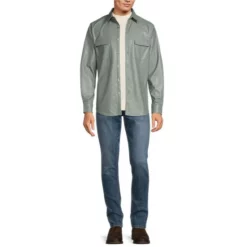 Best Sale ✨ Murano Electric Jungle Collection Slim-Fit Faux Leather Shirt Jacket Sage 😀 -Murano Shop unnamed file 782