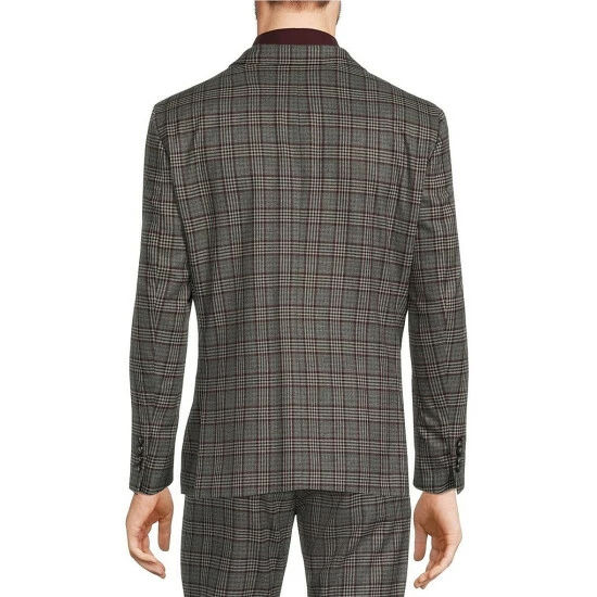 Buy π Murano Slim-Fit Plaid Suit Separates Blazer Burgundy π₯ 2 Buy π Murano Slim-Fit Plaid Suit Separates Blazer Burgundy π₯ - Image 2
