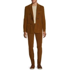 Best Pirce 🌟 Murano Intergalactic Collection Slim-Fit Double Breasted Corduroy Suit Separates Blazer Tobacco 🧨 -Murano Shop unnamed file 796