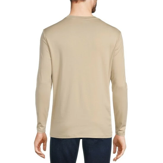 Outlet ✨ Murano Liquid Luxury Solid Classic-Fit Long-Sleeve Tee Sand ✔️ 2 Outlet ✨ Murano Liquid Luxury Solid Classic-Fit Long-Sleeve Tee Sand ✔️ - Image 2