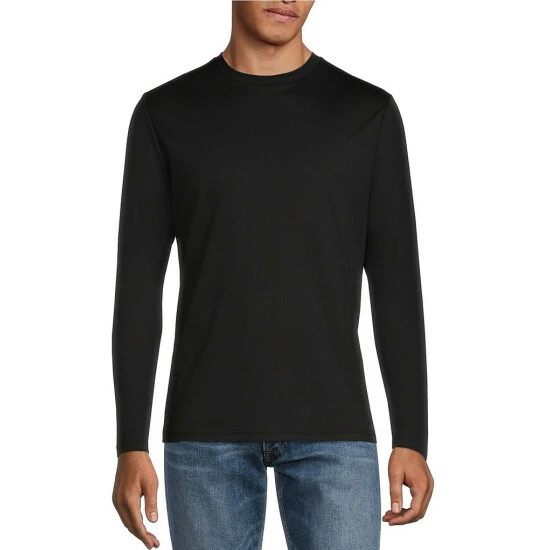 Outlet ✨ Murano Liquid Luxury Solid Classic-Fit Long-Sleeve Tee Sand ✔️ 4 Outlet ✨ Murano Liquid Luxury Solid Classic-Fit Long-Sleeve Tee Sand ✔️ - Image 4