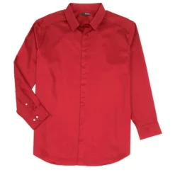 Brand new 🤩 Murano Big & Tall Solid Sateen Long-Sleeve Woven ⌛ Shirt Black ✔️ -Murano Shop unnamed file 808