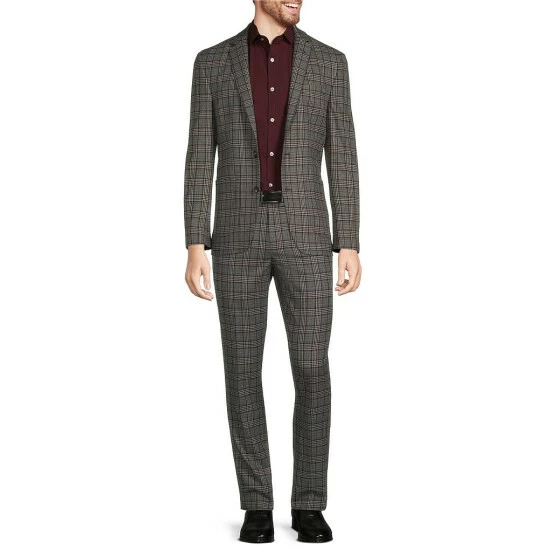 Deals β Murano Evan Extra Slim-Fit Plaid Suit Separates Flat Front π Dress Pants Burgundy π 3 Deals β Murano Evan Extra Slim-Fit Plaid Suit Separates Flat Front π Dress Pants Burgundy π - Image 3