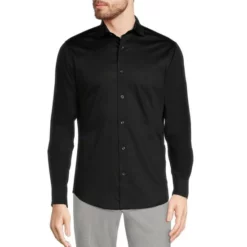 Best reviews of ✨ Murano Solid Sateen Long-Sleeve Woven 😀 Shirt Black 😉 -Murano Shop unnamed file 835
