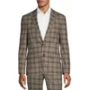 Deals 🥰 Murano Electric Jungle Collection Slim-Fit Plaid Suit Separates Blazer Grey ✔️