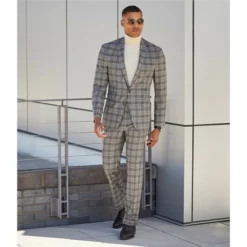 Deals 🥰 Murano Electric Jungle Collection Slim-Fit Plaid Suit Separates Blazer Grey ✔️ -Murano Shop unnamed file 843