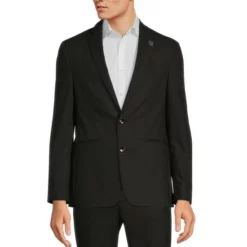 Best Pirce β Murano Electric Jungle Collection Slim-Fit Tonal Leopard Jacquard Suit Separates Blazer Black π§¨