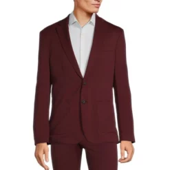 Discount 👏 Murano Slim-Fit Performance Stretch Suit Separates Blazer Merlot ⌛