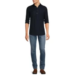 Wholesale 😉 Murano Liquid Luxury Slim-Fit Long Sleeve Polo Shirt Dark Navy 🛒 -Murano Shop unnamed file 886