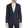 Promo 👍 Murano Big & Tall Slim-Fit Plaid Suit Separates Blazer Navy 👏