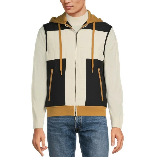 Wholesale π€© Murano Liquid Luxury Mixed Media Hood Full-Zip Vest Black π 1 Wholesale π€© Murano Liquid Luxury Mixed Media Hood Full-Zip Vest Black π