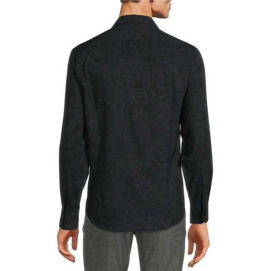 Best deal β¨ Murano Big & Tall Slim-Fit Paisley Print Performance Stretch Long-Sleeve Woven π Shirt Black π 2 Best deal β¨ Murano Big & Tall Slim-Fit Paisley Print Performance Stretch Long-Sleeve Woven π Shirt Black π - Image 2