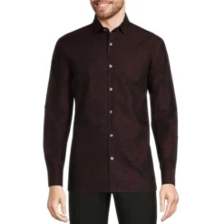 Top 10 🎁 Murano Tonal Paisley Print Long-Sleeve Woven Shirt Burgundy 👏 -Murano Shop unnamed file 918