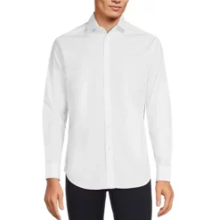 Best Sale 😀 Murano Solid Long-Sleeve Woven Shirt Whiteness 🌟 -Murano Shop unnamed file 930
