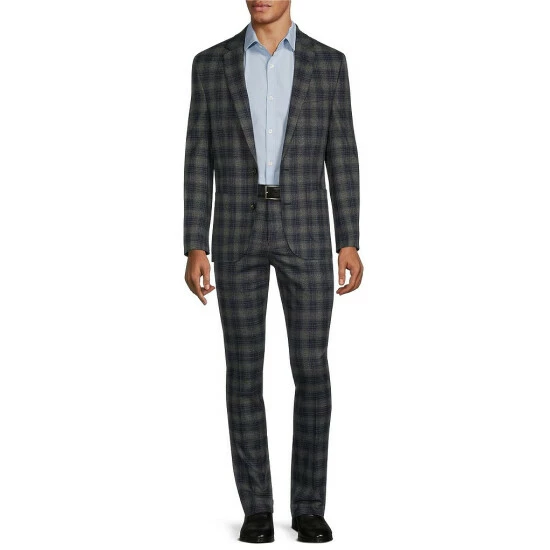 Brand new ⭐ Murano Evan Extra Slim-Fit Plaid Suit Separates Flat Front Dress Pants Blue ⌛ 3 Brand new ⭐ Murano Evan Extra Slim-Fit Plaid Suit Separates Flat Front Dress Pants Blue ⌛ - Image 3