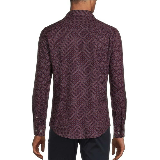 Best Sale 𧨠Murano Slim-Fit Medallion Print Performance Stretch Long-Sleeve Woven Shirt Red 𧨠2 Best Sale 𧨠Murano Slim-Fit Medallion Print Performance Stretch Long-Sleeve Woven Shirt Red 𧨠- Image 2