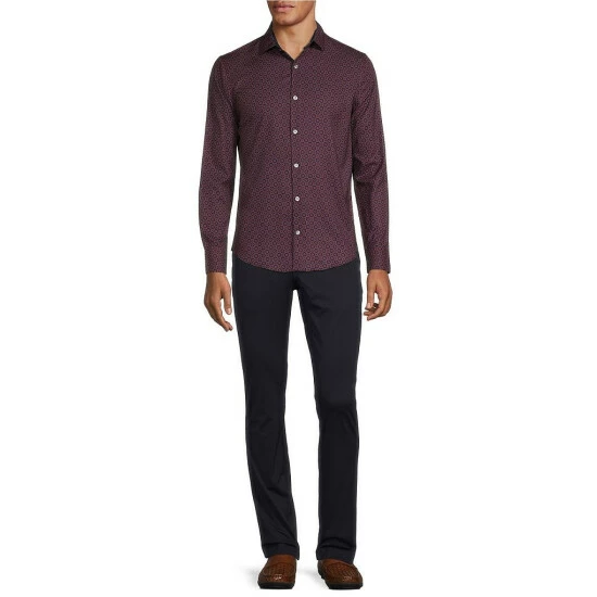 Best Sale 𧨠Murano Slim-Fit Medallion Print Performance Stretch Long-Sleeve Woven Shirt Red 𧨠3 Best Sale 𧨠Murano Slim-Fit Medallion Print Performance Stretch Long-Sleeve Woven Shirt Red 𧨠- Image 3