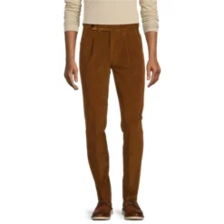 Hot Sale ⭐ Murano Intergalactic Collection Lucas Pleated Corduroy Suit Separates 👍 Dress Pants Tobacco 😉