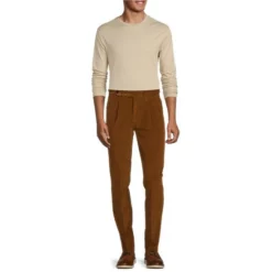 Hot Sale ⭐ Murano Intergalactic Collection Lucas Pleated Corduroy Suit Separates 👍 Dress Pants Tobacco 😉 -Murano Shop unnamed file 977