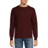 Buy 😀 Murano Collection Textured Crew Neck Sweater Burgundy 😉